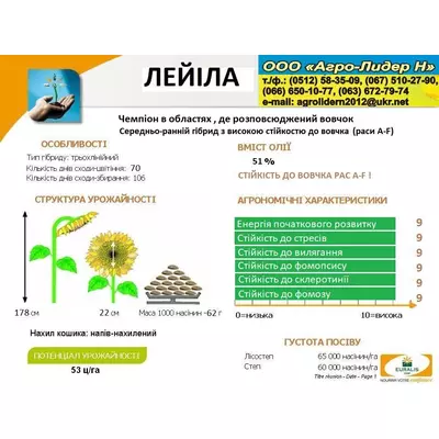 Семена подсолнечника "Лейіла" ASP